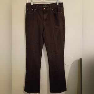Ralph Lauren Dark Brown High Rise Boot Cut Jeans Sz 6
